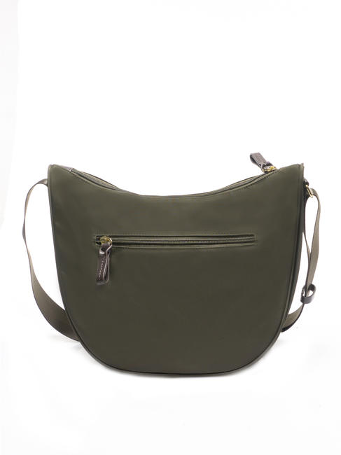 X-COLLECTION Geantă semilună mică măslin / maro închis - Genți femei