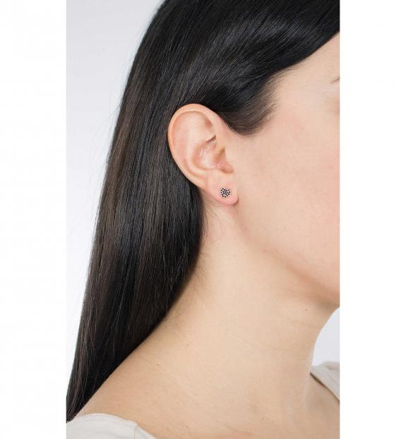 COCCOLE LUXURY Cercei din argint trandafir și zirconi negre Trandafir - Cercei