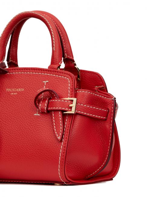 GITA Bicolor Micro geanta de mana cu curea de umar coral / bordeaux - Genți femei