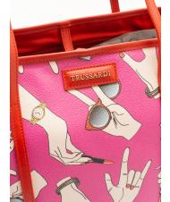 TRUSSARDI Shopping bag con stampa all over  Fucsie - Genți femei - 3