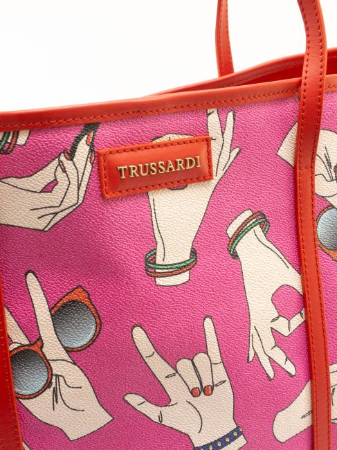 Shopping bag maxi con stampa all over  Fucsie - Genți femei