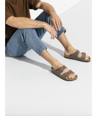 BIRKENSTOCK ARIZONA BIRKO-FLOR NUBUK Sandale cu papuci mocca - Pantofi unisex - 7