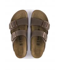 BIRKENSTOCK ARIZONA BIRKO-FLOR NUBUK Sandale cu papuci mocca - Pantofi unisex - 4