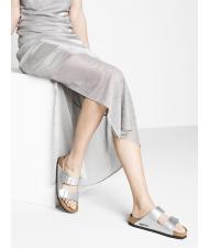 BIRKENSTOCK ARIZONA BIRKO-FLOR Sandale cu papuci argint - Pantofi femei - 7