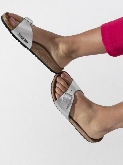 MADRID BIRKO FLOR Sandale cu papuci argint - Pantofi femei