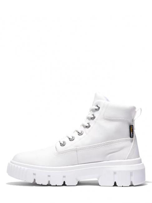 GREYFIELD Botine de pânză blanc de blanc - Pantofi femei