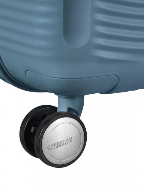 Troler Linia SOUNDBOX, dimensiuni mari, extensibilă albastru piatra - Trolere rigide