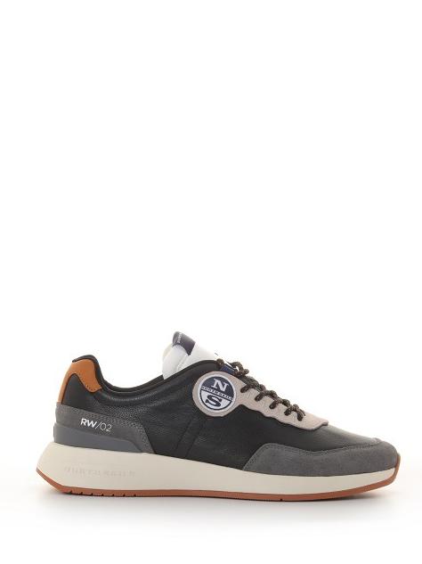 RW-02 Adidași din piele negru/gri - Pantofi bărbați