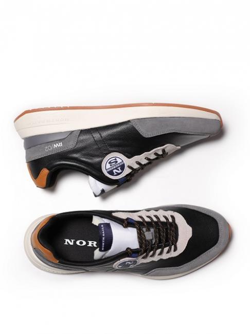 RW-02 Adidași din piele negru/gri - Pantofi bărbați