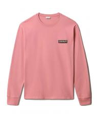NAPAPIJRI S-PATCH Cămașă din bumbac cu m&acirc;neci lungi lulu roz - Pulovere pentru bărbați - 4