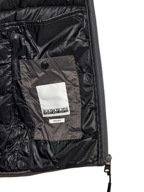 AERONS H 2 Jacheta de puf cu gluga solid gri &icirc;nchis - Jachete pentru bărbați