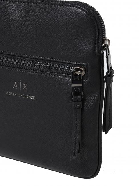 Borsello con tasca frontale  negru - Genți de umăr bărbați