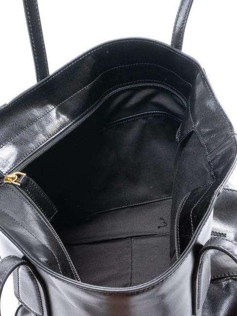 MADDALENA Geanta de cumparaturi din piele Negru de aur - Genți femei