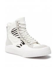 TWINSET Sneaker alta in pelle con inserti zebrati  zebră albă / blană - Pantofi femei - 3