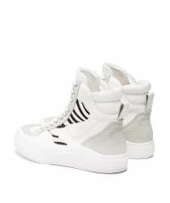 TWINSET Sneaker alta in pelle con inserti zebrati  zebră albă / blană - Pantofi femei - 4