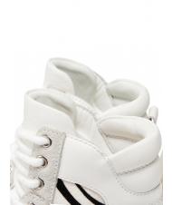 TWINSET Sneaker alta in pelle con inserti zebrati  zebră albă / blană - Pantofi femei - 5