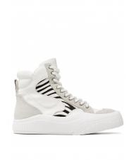 TWINSET Sneaker alta in pelle con inserti zebrati  - Pantofi femei