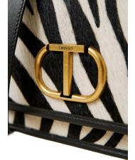 TWINSET Borsa a tracolla in pelle stampa zebra  zebră cu blană zăpadă / neagră - Genți femei - 4