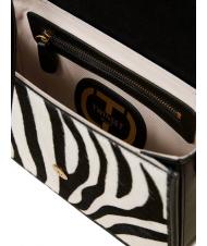 TWINSET Borsa a tracolla in pelle stampa zebra  zebră cu blană zăpadă / neagră - Genți femei - 5