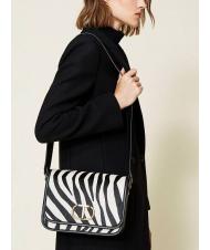 TWINSET Borsa a tracolla in pelle stampa zebra  zebră cu blană zăpadă / neagră - Genți femei - 6