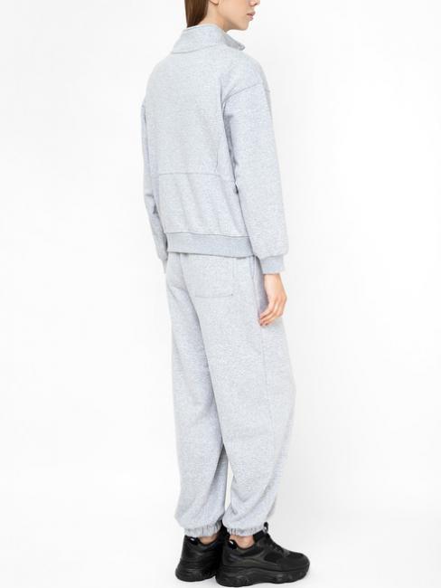 U&B  Hanorac complet cu broderie si jogging melange gri - Costume sport pentru femei