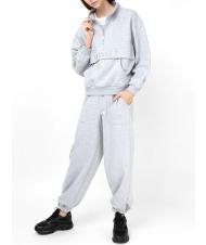 TWINSET U&B  Hanorac complet cu broderie si jogging melange gri - Costume sport pentru femei - 3