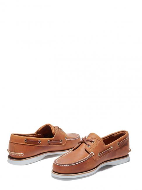 Classic Boat 2 Eye Pantofi de barca din piele bufant de caise - Pantofi bărbați