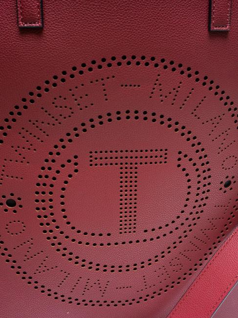 LOGO FORELLATO Shopper vertical cu curea de umar zmeura inchisa - Genți femei