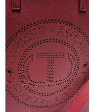 TWINSET LOGO FORELLATO Shopper vertical cu curea de umar zmeura inchisa - Genți femei - 3