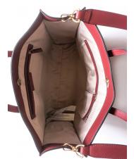 TWINSET LOGO FORELLATO Shopper vertical cu curea de umar zmeura inchisa - Genți femei - 5
