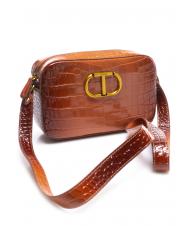 TWINSET Mini bag a tracolla in pelle stampa coccodrillo  pudră bronz umbrită stcocco - Genți femei - 2