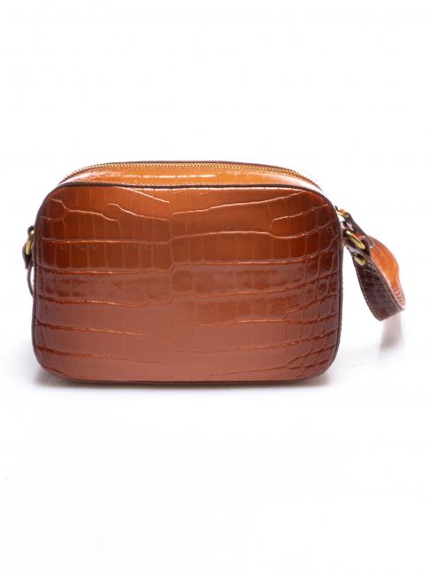 Mini bag a tracolla in pelle stampa coccodrillo  pudră bronz umbrită stcocco - Genți femei