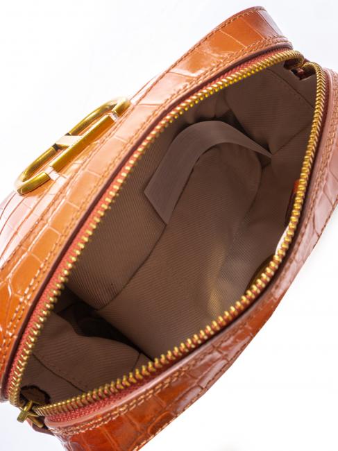 Mini bag a tracolla in pelle stampa coccodrillo  pudră bronz umbrită stcocco - Genți femei