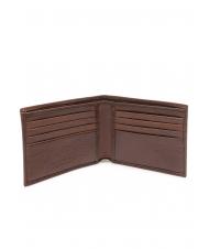 THE BRIDGE LORENZO Portofel barbatesc, din piele Maro / Paladiu - Portofele bărbați - 2