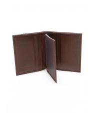 THE BRIDGE LORENZO Portofel vertical din piele Maro / Paladiu - Portofele bărbați - 2