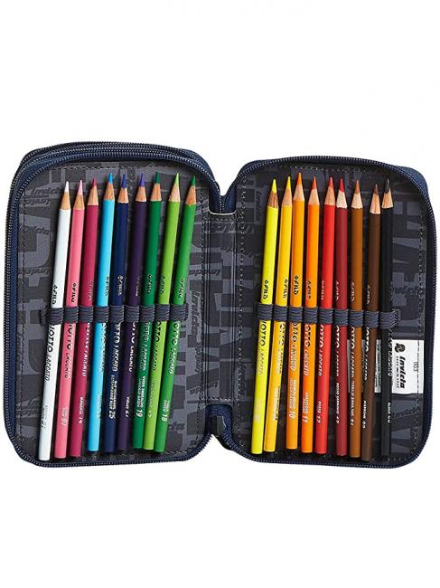 Astuccio 3 zip Trusa cu tot pentru scoala! grilehadesblue - Penare și accesorii