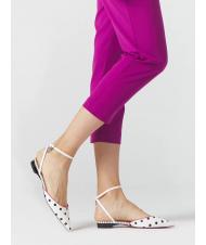 MANILA GRACE BALLERINA  Sandale plate cu bareta alb negru - Pantofi femei - 3