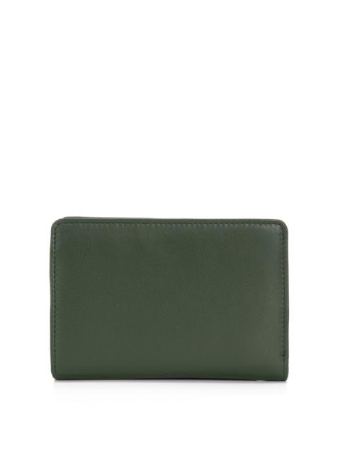 BASIC Portofel mediu din piele verde - Portofele femei
