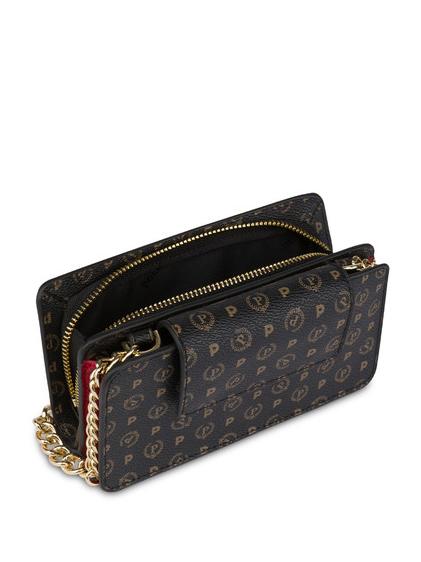 HERITAGE CLASSIC clutch cu curea de umar lac negru - Genți femei