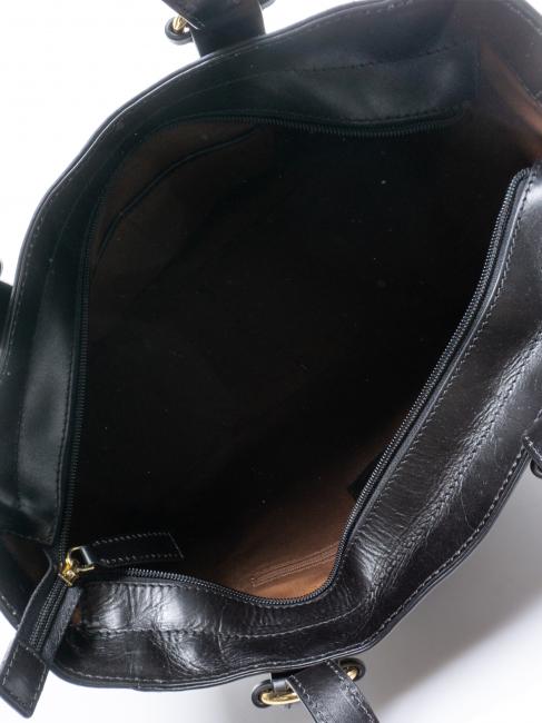 MATILDE Geanta de cumparaturi din piele Negru de aur - Genți femei