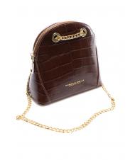 TOSCA BLU TIC-TAC Geantă de umăr Mini din piele cu imprimeu crocodil BROWN - Genți femei - 2
