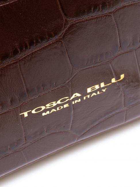 TIC-TAC Geantă de umăr Mini din piele cu imprimeu crocodil BROWN - Genți femei