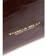 TOSCA BLU TIC-TAC Geantă de umăr Mini din piele cu imprimeu crocodil BROWN - Genți femei - 3