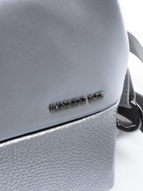 ATHENA Mini geanta din piele cu bareta de umar SILVER - Genți femei