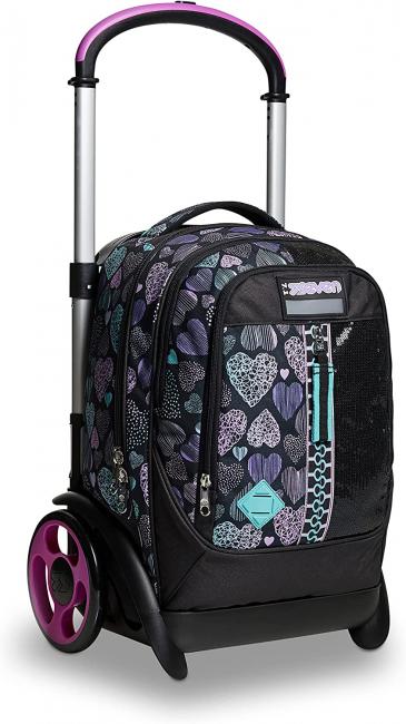 7.1 TYRE Patchyheart Girl Rucsac Troler detasabil negru - Rucsacuri cu role