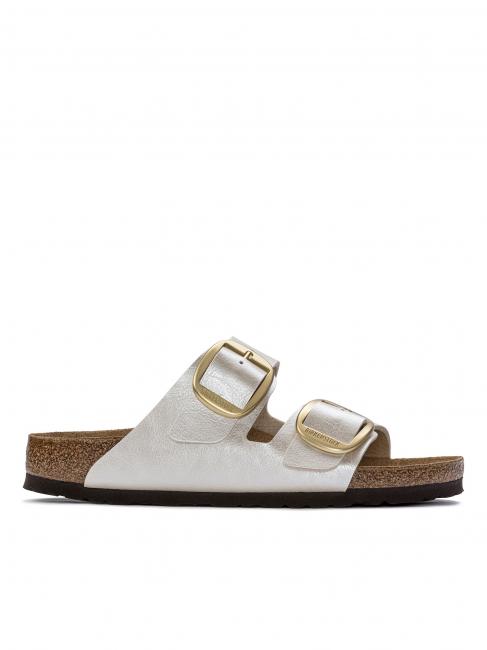 ARIZONA BIG BUCKLE Sandale papuci alb perlat grațios - Pantofi femei