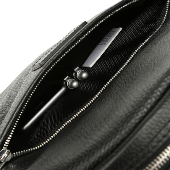 VERMONT Rucsac pentru laptop de 13&rdquo;, din piele negru - Rucsacuri pentru laptop