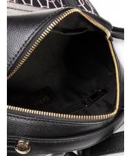 FURLA PIPER Rucsac din pânză și piele cu imprimeu cu lanț negru + talc + roz deschis - Genți femei - 5