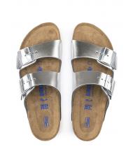 BIRKENSTOCK ARIZONA Sandale papuci din piele argint metalic - Pantofi femei - 3