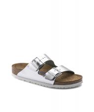BIRKENSTOCK ARIZONA Sandale papuci din piele argint metalic - Pantofi femei - 4